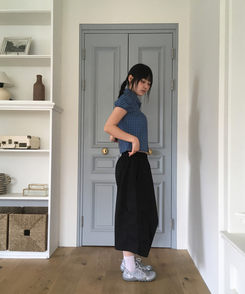 ブラウス チェックシャーリング半袖ブラウス CHECK