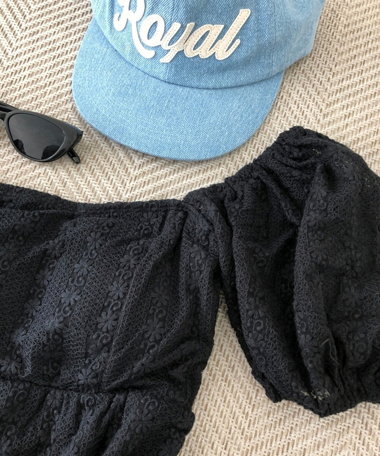 パフフリルビーチウェアワンピース BLACK