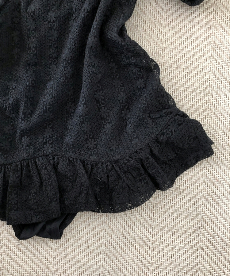 パフフリルビーチウェアワンピース BLACK