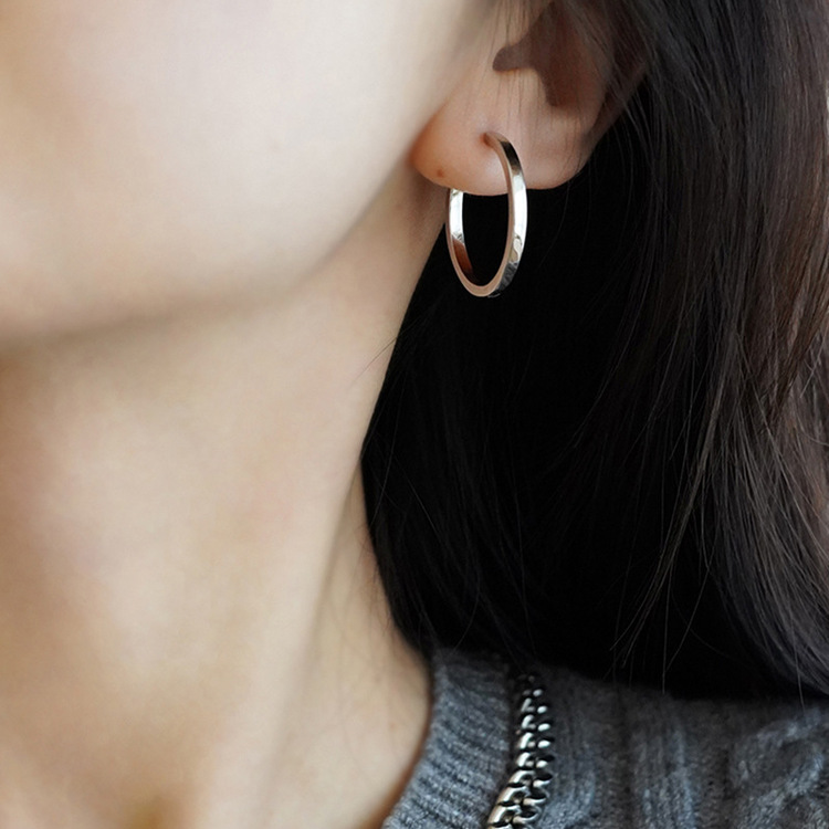 デイリーシンプルリングピアス SILVER