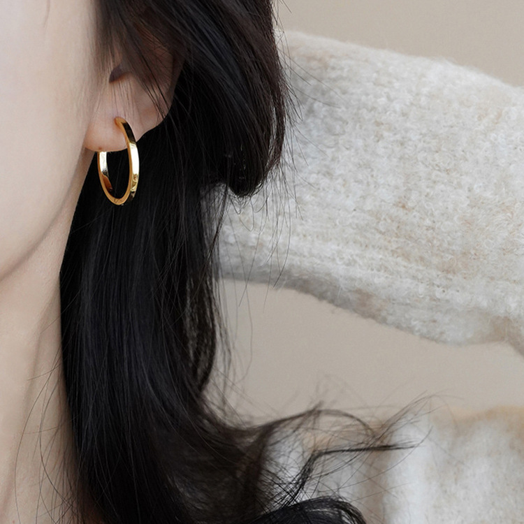 デイリーシンプルリングピアス GOLD