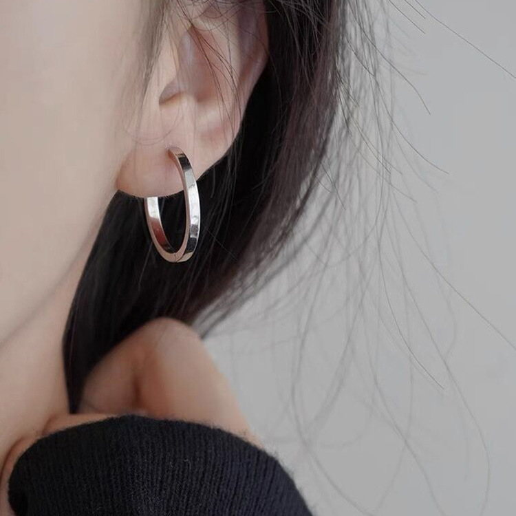 デイリーシンプルリングピアス SILVER