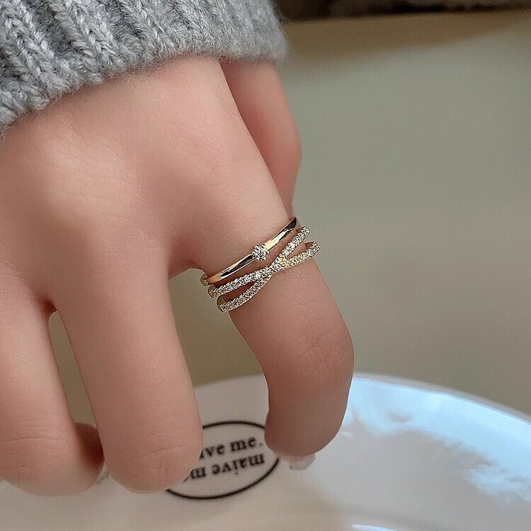 レイヤードトリプルリング GOLD