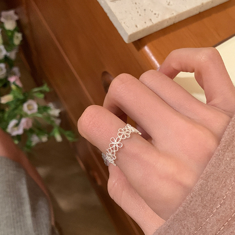 フラワーレースリング SILVER