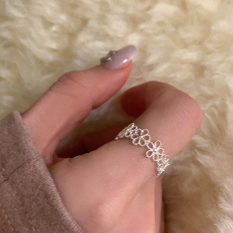 フラワーレースリング SILVER