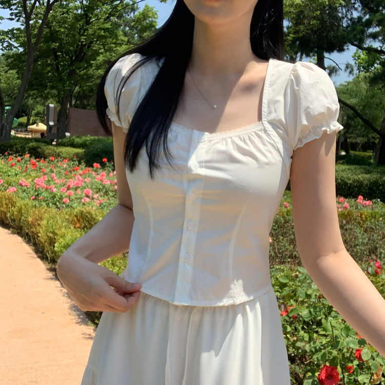 レースパフブラウス IVORY