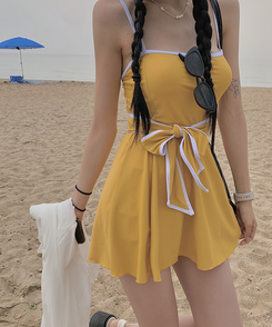 ダイブバイカラービーチウェアワンピース YELLOW