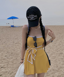 ダイブバイカラービーチウェアワンピース YELLOW