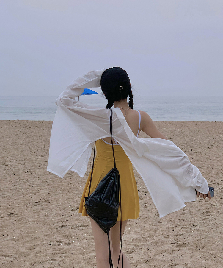 ダイブバイカラービーチウェアワンピース YELLOW