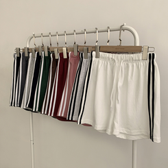 ショートパンツ バイカラーバンディングワイドバミューダパンツ(10color)