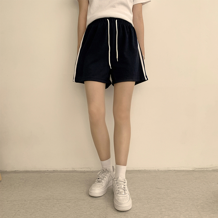 バイカラーバンディングワイドバミューダパンツ(10color) NAVY(WINTER)
