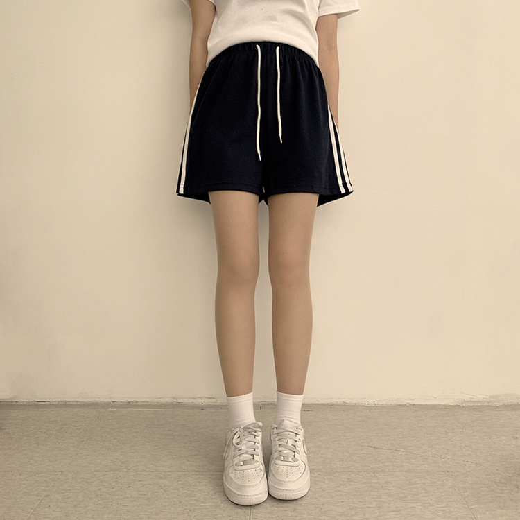バイカラーバンディングワイドバミューダパンツ(10color) NAVY(WINTER)