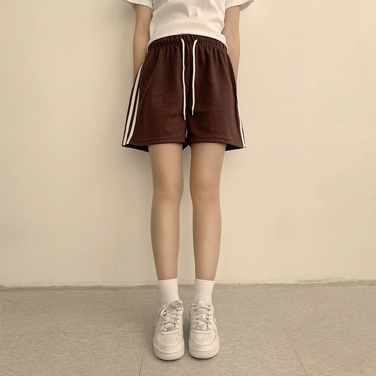 バイカラーバンディングワイドバミューダパンツ(10color) BROWN