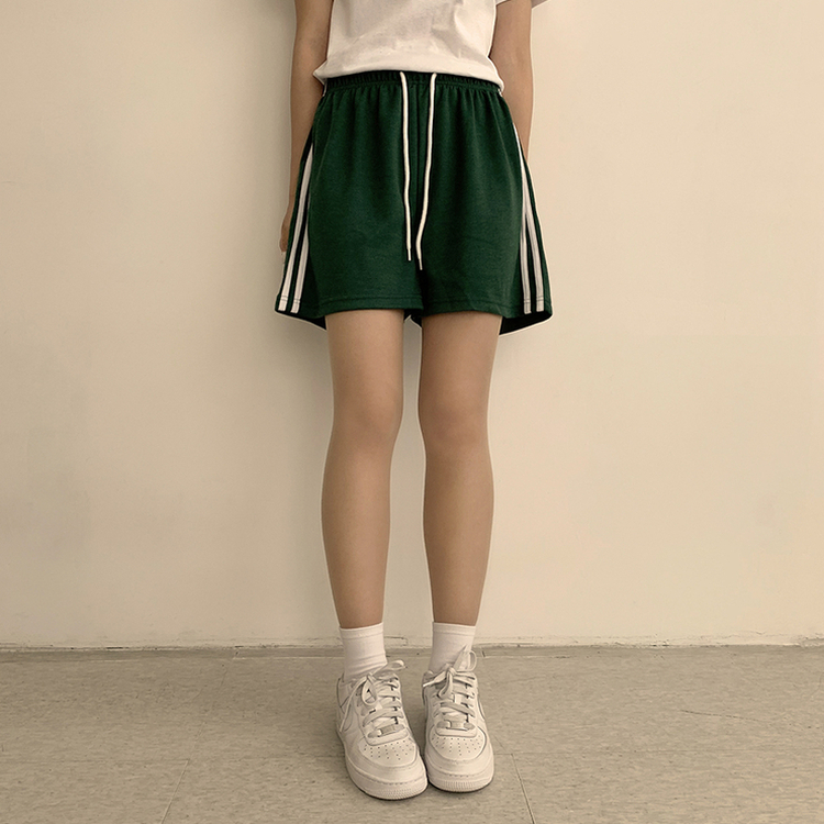 バイカラーバンディングワイドバミューダパンツ(10color) DEEP GREEN
