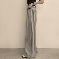 トレーニングパンツ 【丈別】ワイドバンディングスリットパンツ(5color) GREY