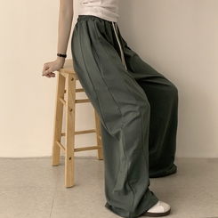 トレーニングパンツ 【丈別】ワイドバンディングスリットパンツ(5color) KHAKI
