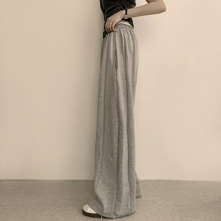 【丈別】ワイドバンディングスリットパンツ(5color) GREY