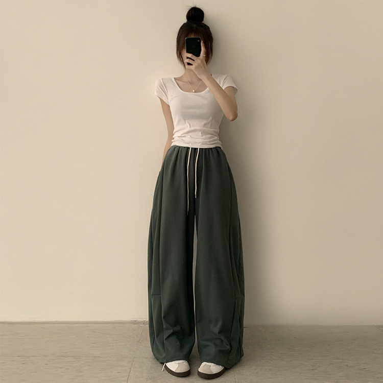 トレーニングパンツ 【丈別】ワイドバンディングスリットパンツ(5color) KHAKI