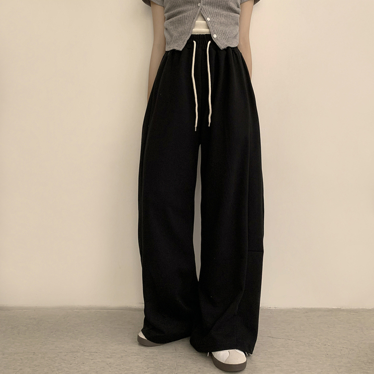 【丈別】ワイドバンディングスリットパンツ(5color) BLACK