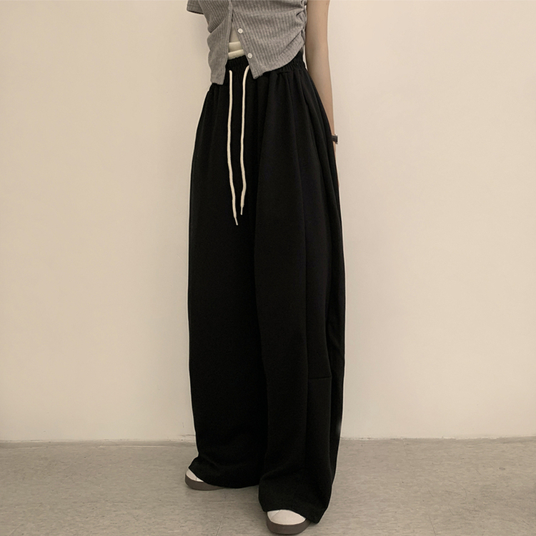 【丈別】ワイドバンディングスリットパンツ(5color) BLACK