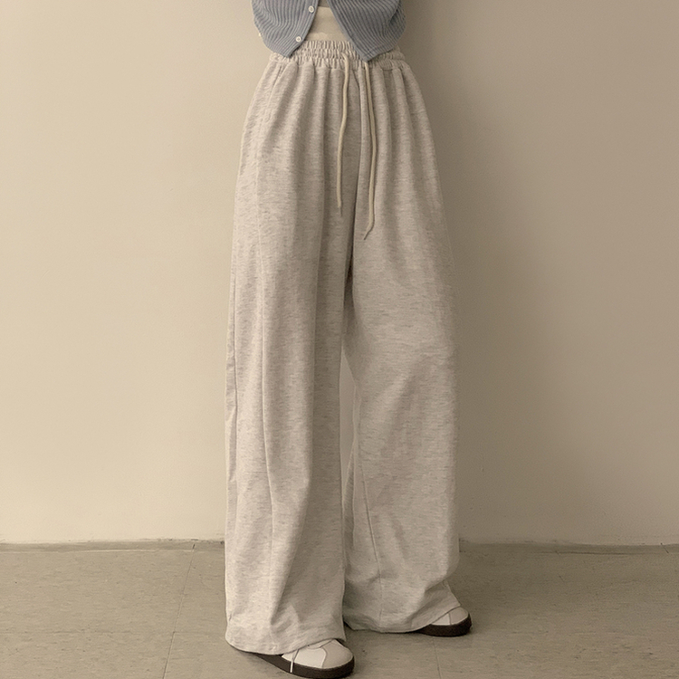 【丈別】ワイドバンディングスリットパンツ(5color) WHITE MELANGE