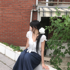 ブラウス パンチングパフブラウス IVORY