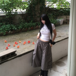 半袖Tシャツ ユニークセミクロップ半袖Tシャツ IVORY