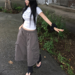半袖Tシャツ ユニークセミクロップ半袖Tシャツ IVORY