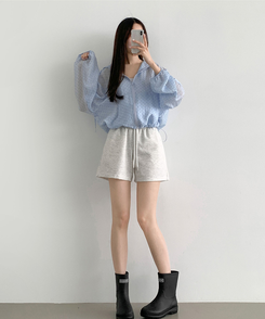 ショートパンツ 【丈別】Aライントレーニングショートパンツ(5color) MELANGE WHITE