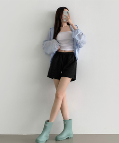 ショートパンツ 【丈別】Aライントレーニングショートパンツ(5color) BLACK