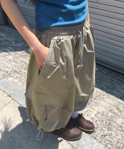 ショートパンツ ストリングカーゴバミューダパンツ BEIGE