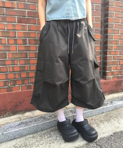 ショートパンツ ストリングカーゴバミューダパンツ CHARCOAL