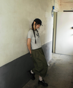 ショートパンツ ストリングカーゴバミューダパンツ KHAKI