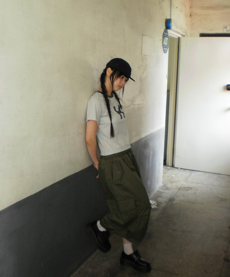 ストリングカーゴバミューダパンツ KHAKI