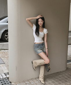 キュービックレタリング半袖Tシャツ WHITE