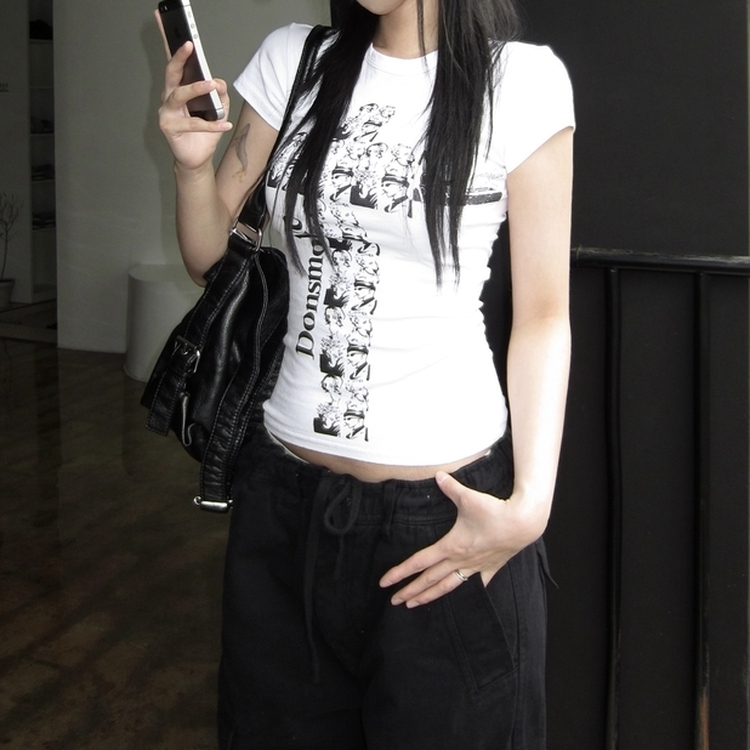 クロススリム半袖Tシャツ WHITE