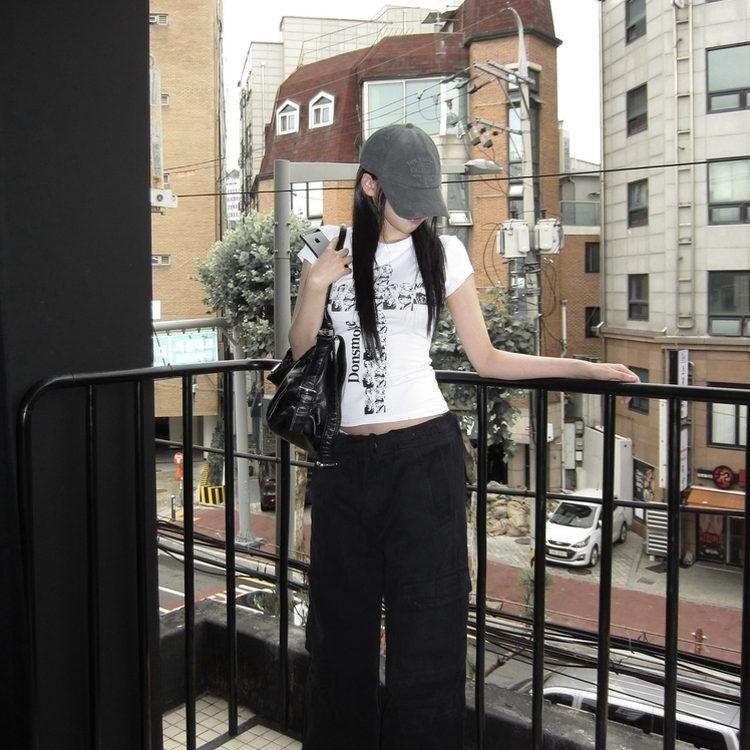 クロススリム半袖Tシャツ WHITE