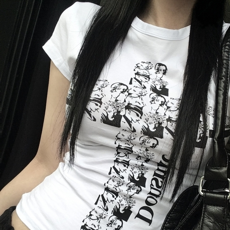 クロススリム半袖Tシャツ WHITE