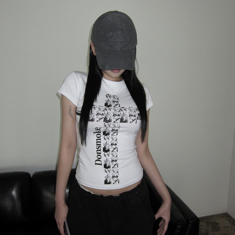 クロススリム半袖Tシャツ WHITE