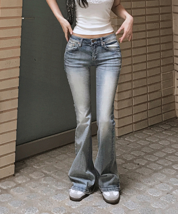 ローライズウォッシングブーツカットデニムパンツ LIGHT DENIM