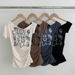 半袖Tシャツ シャーリングワンオフクロップ半袖Tシャツ