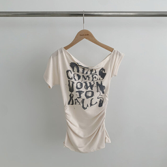 半袖Tシャツ シャーリングワンオフクロップ半袖Tシャツ
