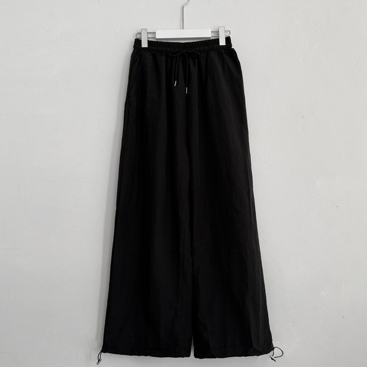 ストリングナイロンバンディングワイドパンツ