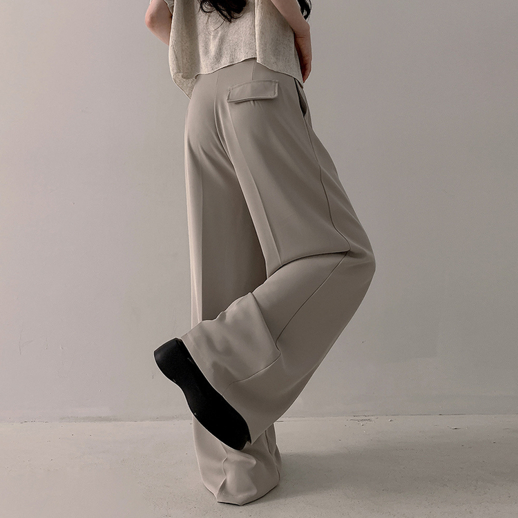 【ベルト付き】ツーピンタックワイドスラックス BEIGE