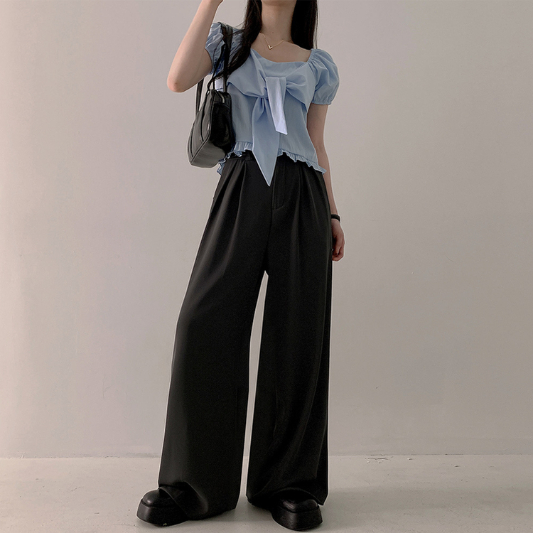 【ベルト付き】ツーピンタックワイドスラックス GREY