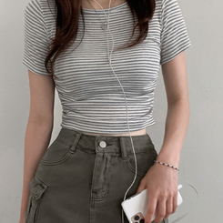 カーゴデニムミニスカート KHAKI