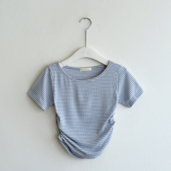 半袖Tシャツ ストライプスリムシャーリング半袖Tシャツ