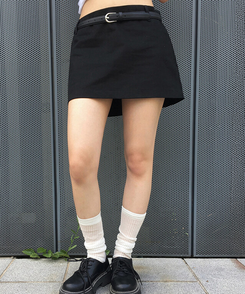 ミニスカート ローミニスカートパンツ BLACK