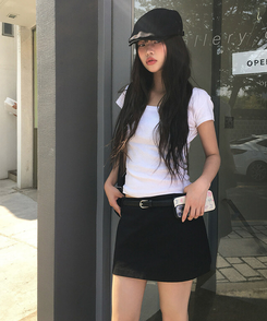ミニスカート ローミニスカートパンツ BLACK