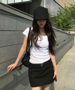 ミニスカート ローミニスカートパンツ BLACK